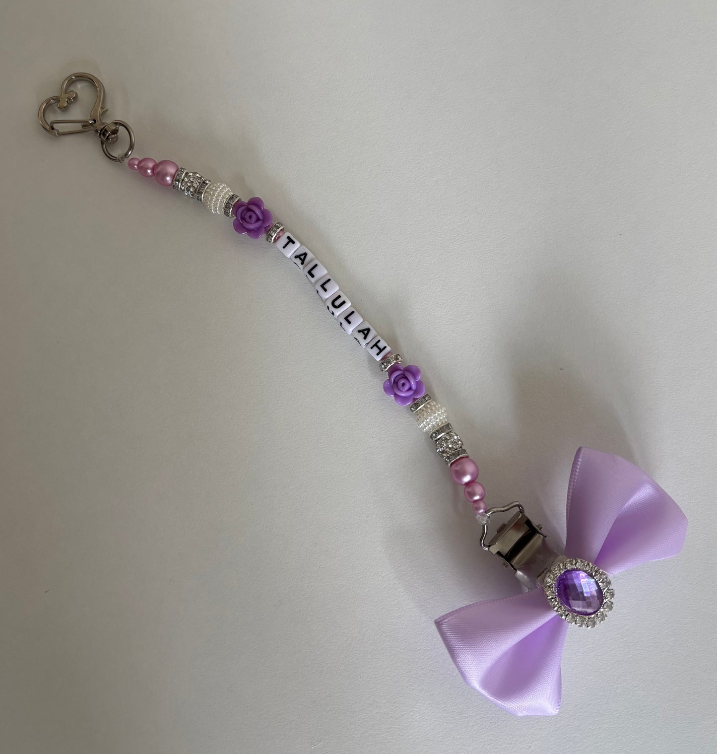 Purple dummy clip-handmade bow