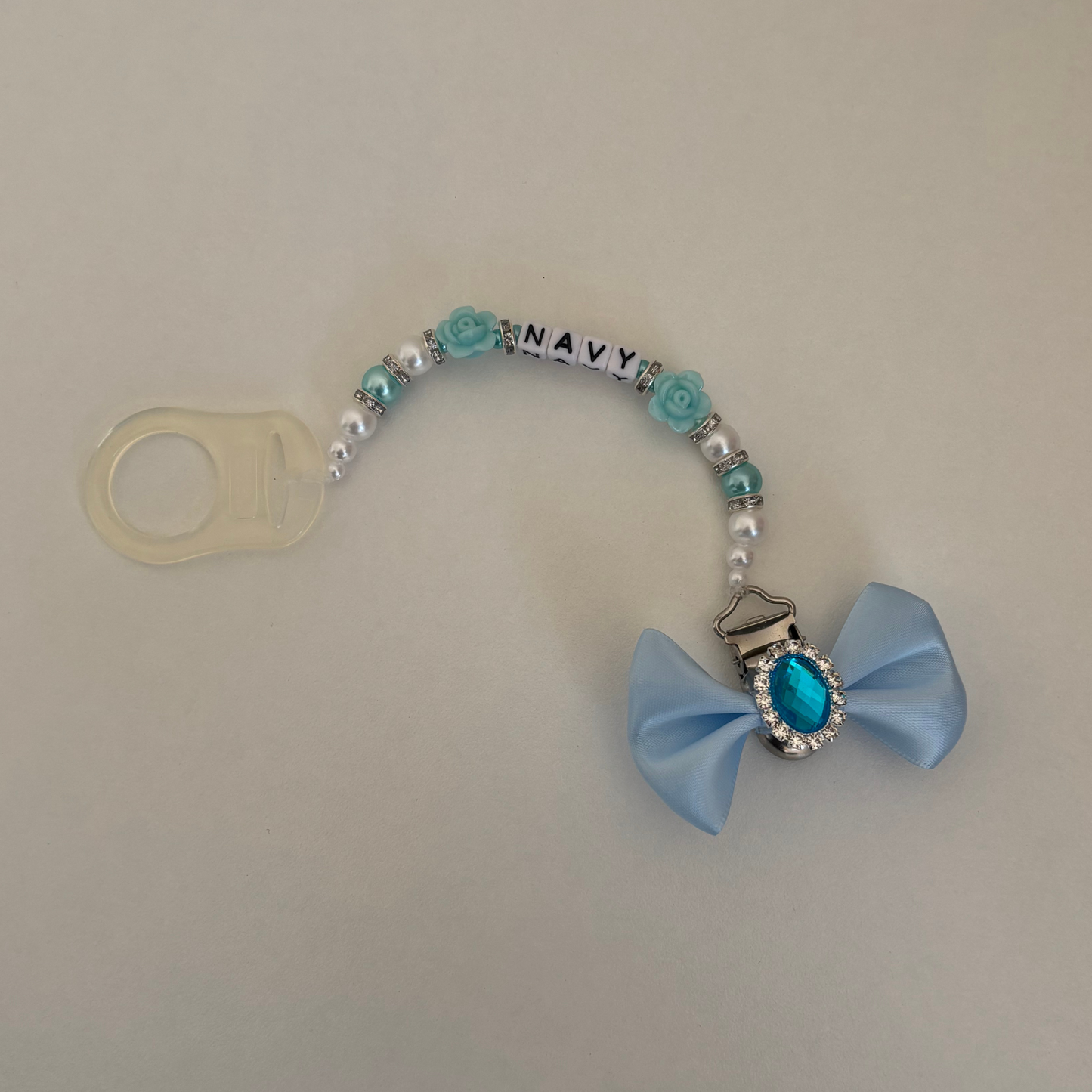 Blue roses dummy clip-handmade bow