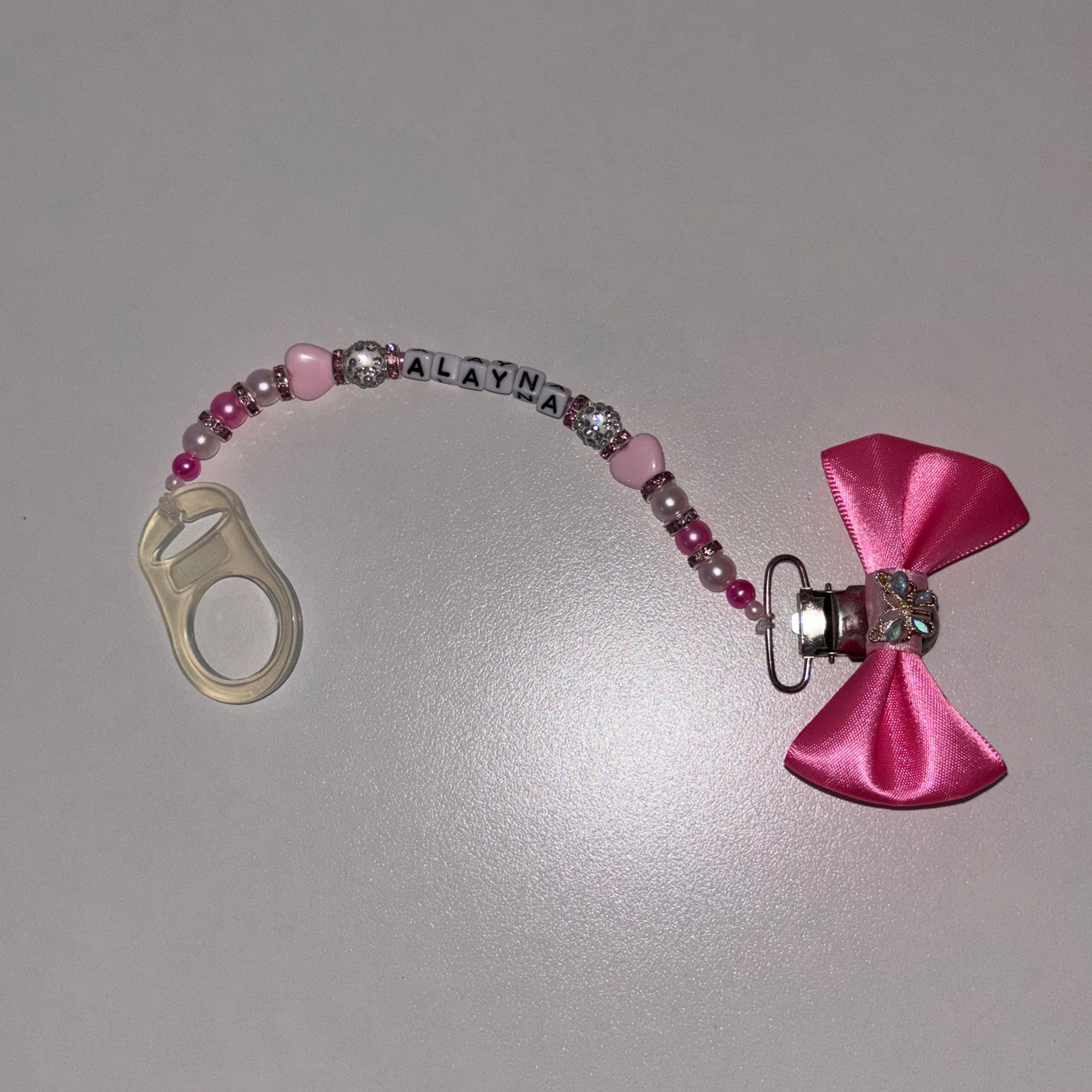 Hot pink dummy clip-handmade bow