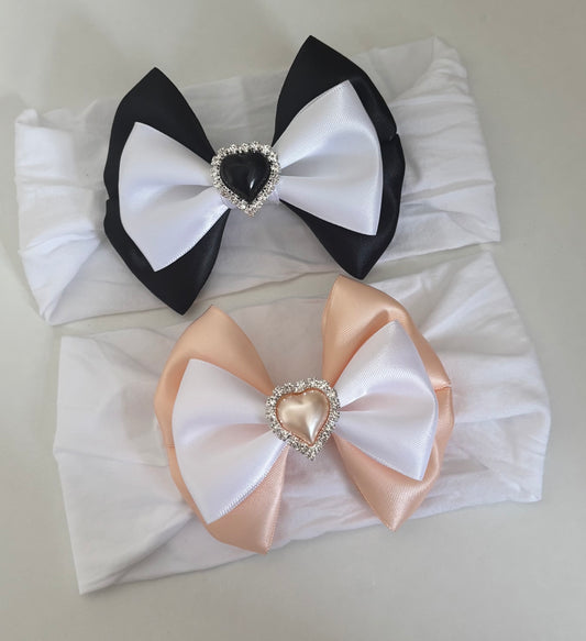 Chic heart headband bow