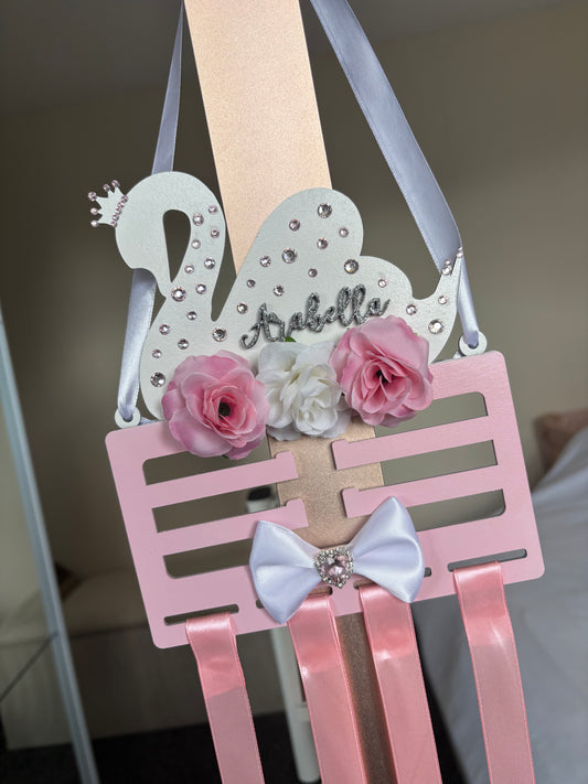 Bling swan bow holder