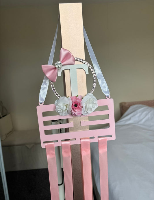 Initial bling bow holder