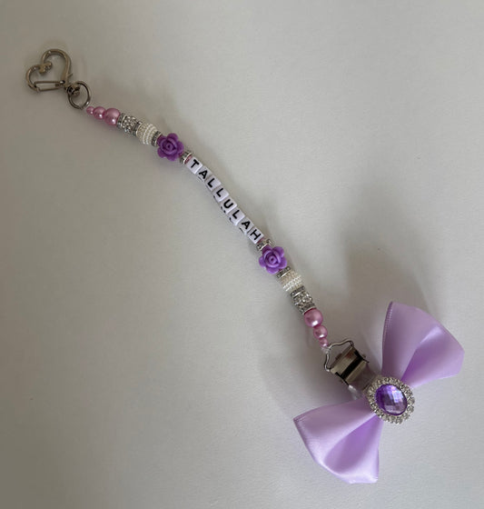 Purple dummy clip-handmade bow