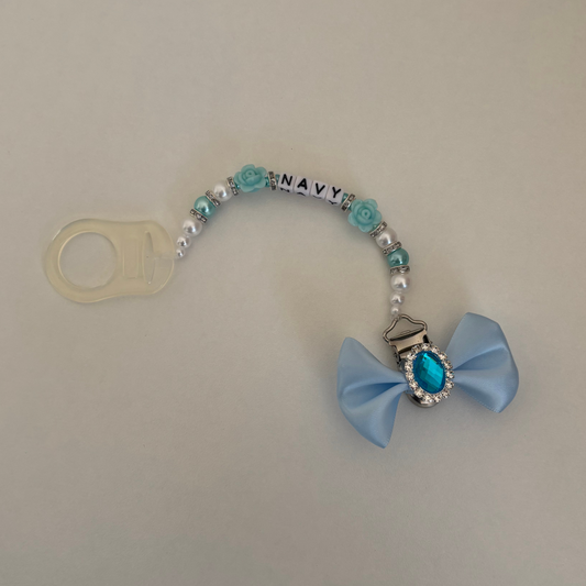 Blue roses dummy clip-handmade bow