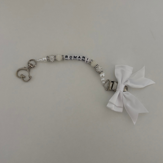 White bling dummy clip-standard bow
