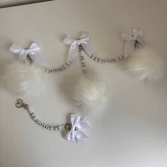 Large pram charm+dummy clip bundle-white
