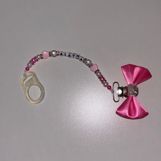 Hot pink dummy clip-handmade bow