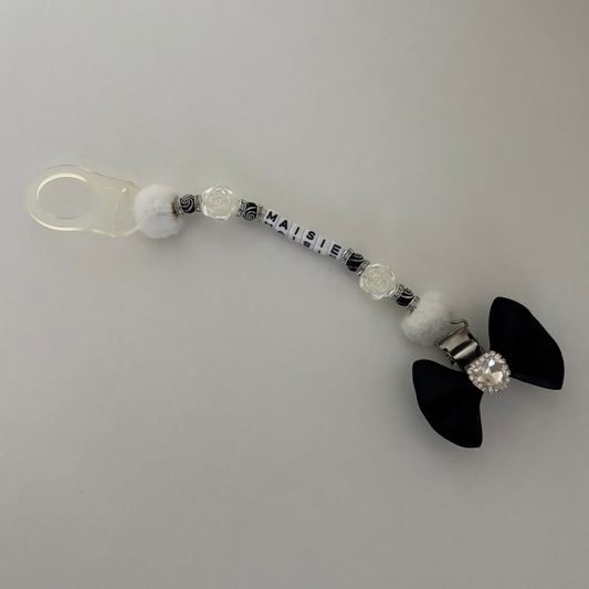 Black&white roses dummy clip-handmade bow