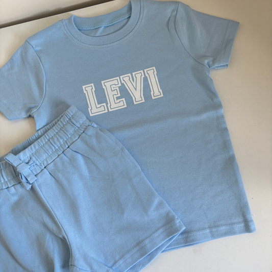 Blue shorts and t-shirt set